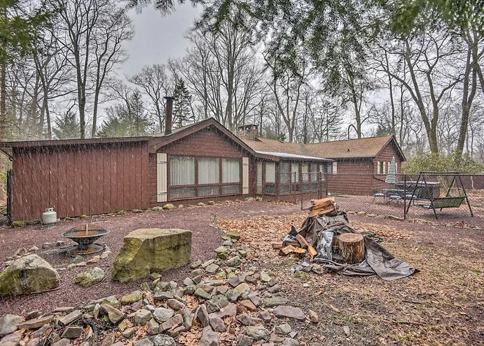 Rustic Lake Harmony Home With Fire Pit And Hot Tub!